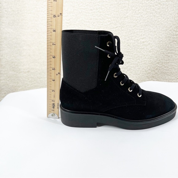 Stuart weitzman black Henley Suede Combat Boot Size 8 New - Picture 7 of 9